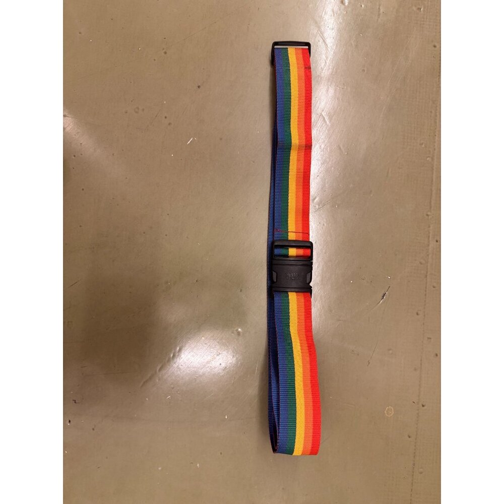 VTG Lewis N Clark Rainbow Woven Nylon Strap with Plastic Buckle Luggage Strap